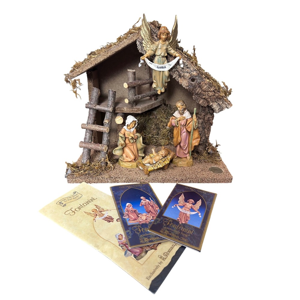 Vintage Fontanini Nativity‎ Scene Italy Manger Set Christmas Holiday Decor w Box